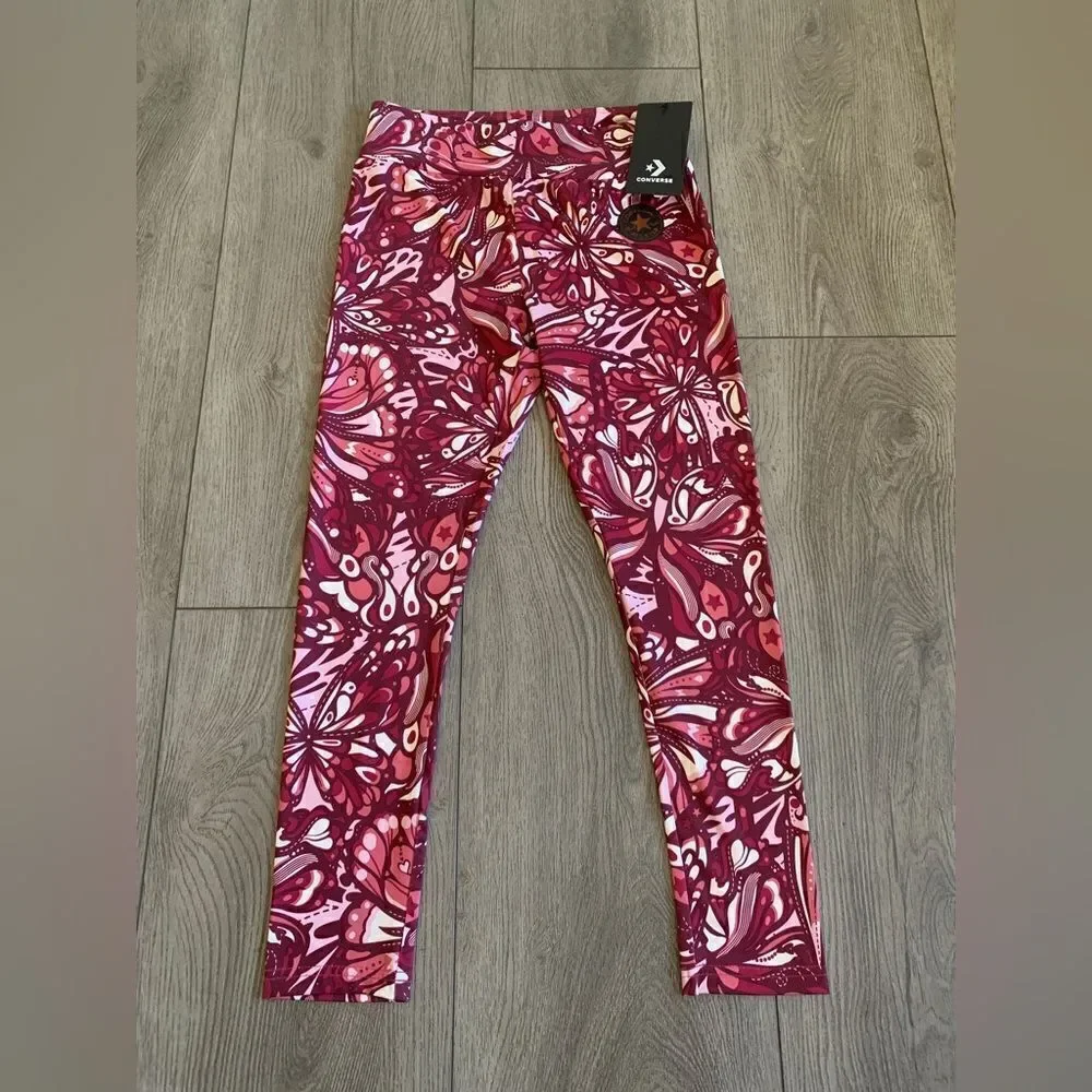 Converse girls madder pink leggings